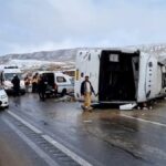 واژگونی اتوبوس در جاده اهر-کلیبر ۱۳ مصدوم برجای گذاشت